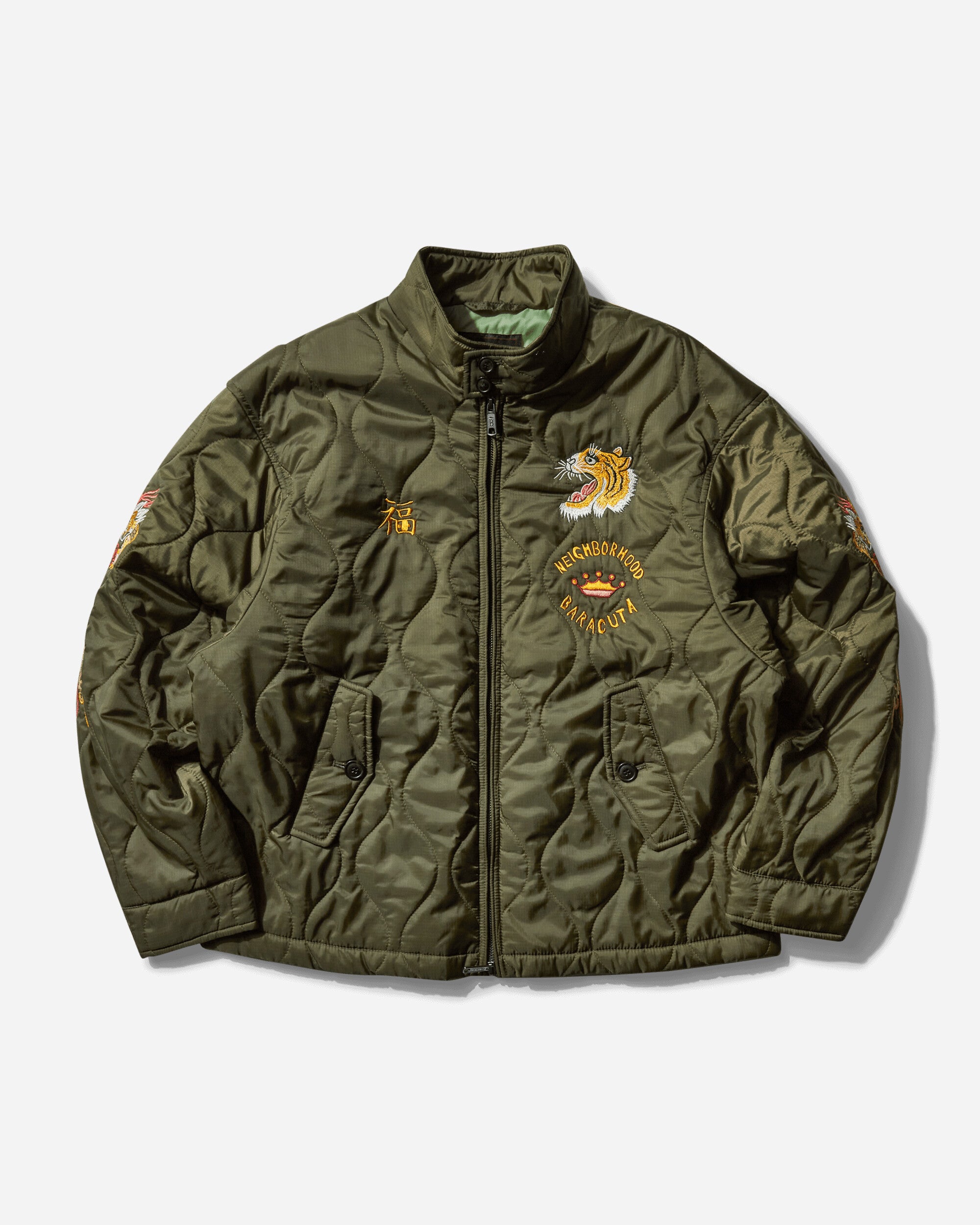 Baracuta 7 G4 X Neighborhood Ripstop Nylon Olive Drab Coats and Jackets Bomber Jackets BRCPS1092 UT2777