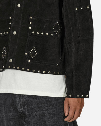 Bode Deck Of Cards Studded Jacket - Black Black Coats and Jackets Leather Jackets MRS24OW013 1