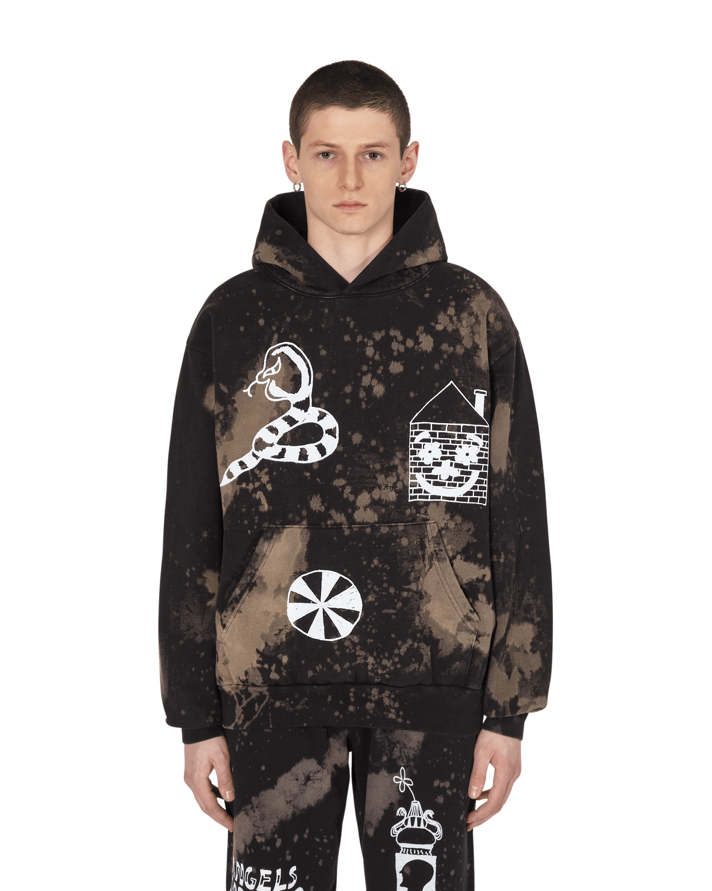 Brain Dead BD x SJ Acid Splatter Hooded Sweatshirt Black/Acid Sweatshirts Hoodies BDSJ001 BLKA