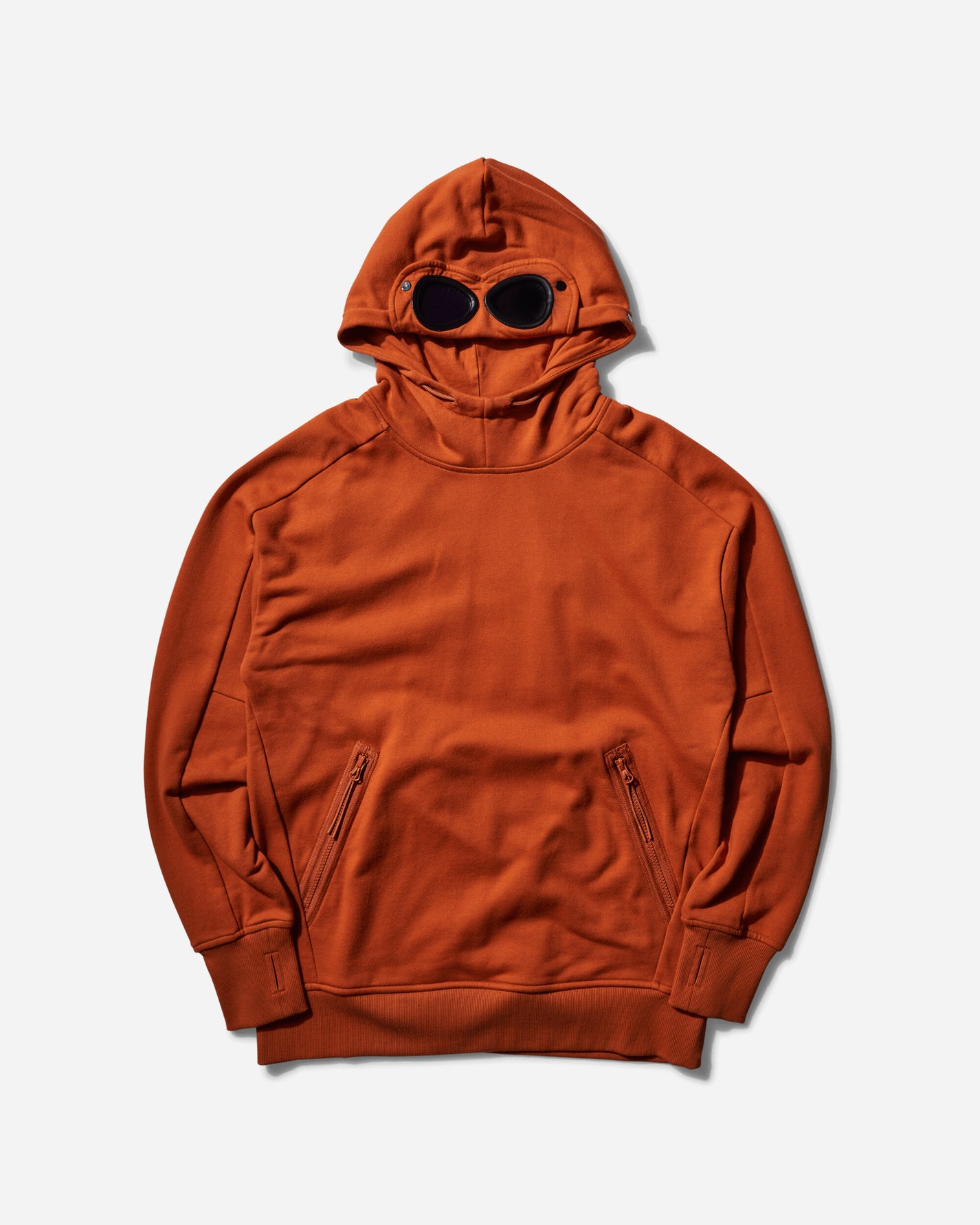 C.P. Company Diagonal Raised Fleece Goggle Hooded Sweatshirt Bombay Brown Sweatshirts Hoodies 17CMSS026A005086W 438