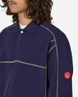 Cav Empt Dbl Knit Long Sleeve Polo Navy T-Shirts Polo CES25CS19 NVY