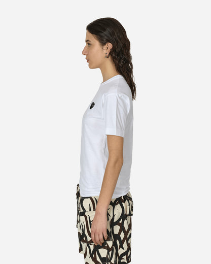 Comme Des Garçons Play T-Shirt Short Sleeve Knit White T-Shirts Shortsleeve P1T064  B