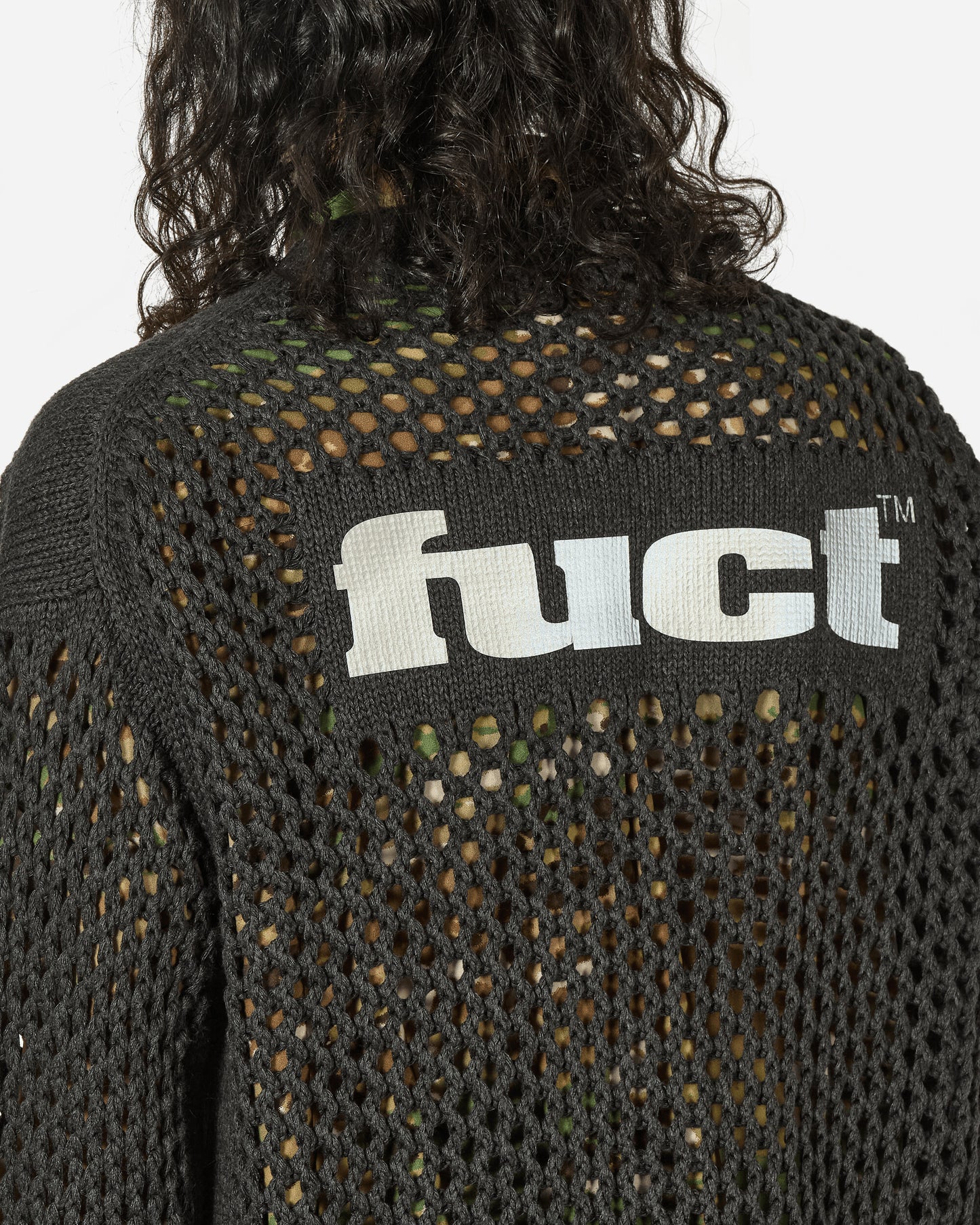 FUCT Drop Stitch Cardigan + Screen Print Dark Grey Knitwears Cardigans TBMW015YA03 GRY0003