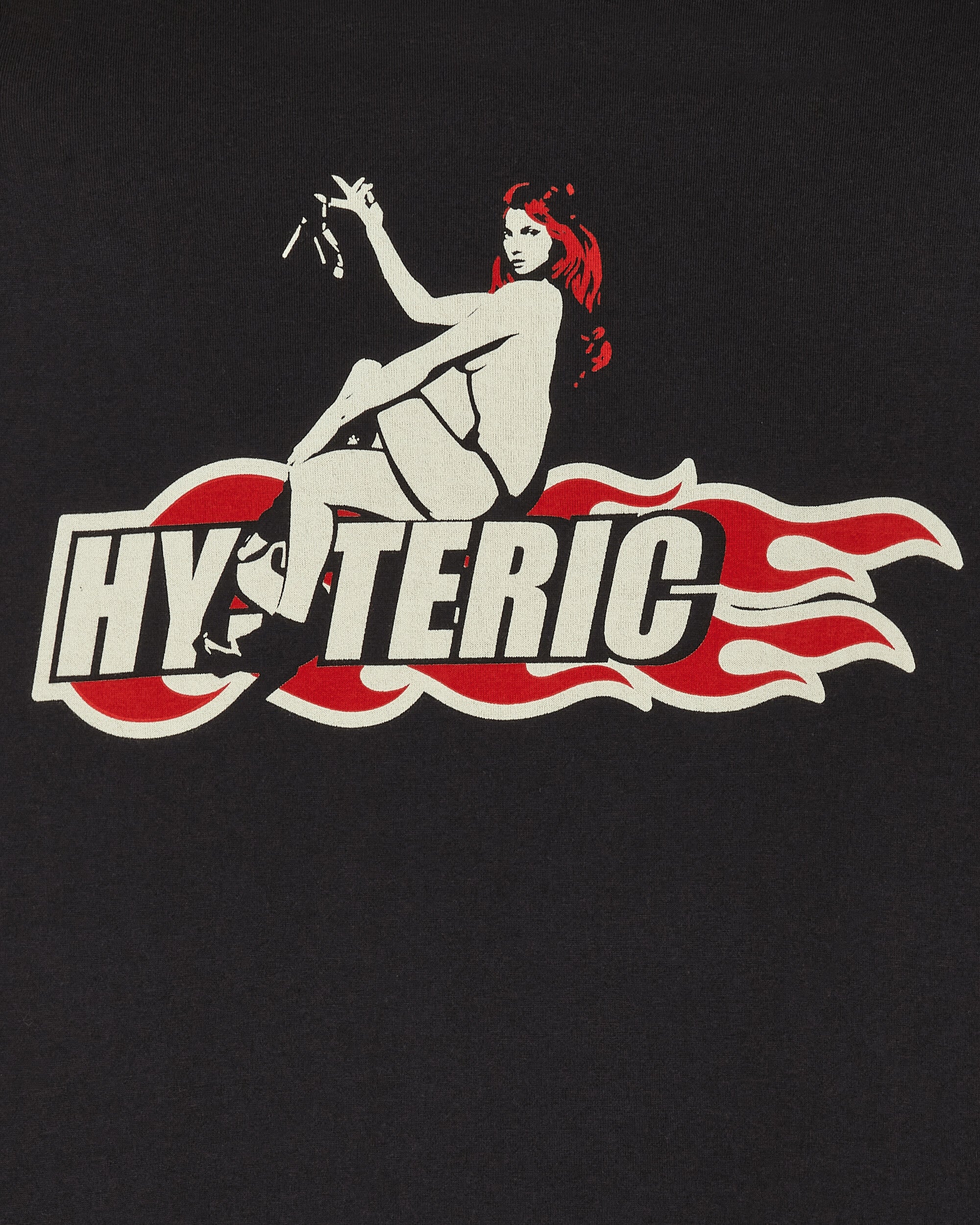 Hysteric Glamour Wmns Flame Girl Black T-Shirts Longsleeve 01241CL029 C1