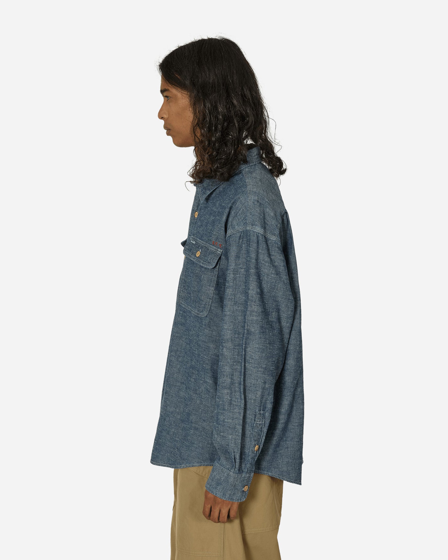 Indigo Camping Trailer Langer Chambray L/S Indigo T-Shirts Longsleeve 224905011011 INDIGO