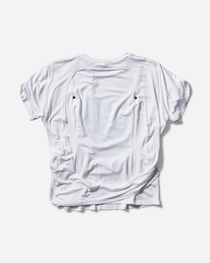 Mainline:RUS/Fr.CA/DE Wmns T-Shirt With Darts, Rivets And Back Drape White T-Shirts Shortsleeve AW24THEA THEA