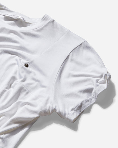 Mainline:RUS/Fr.CA/DE Wmns T-Shirt With Darts, Rivets And Back Drape White T-Shirts Shortsleeve AW24THEA THEA