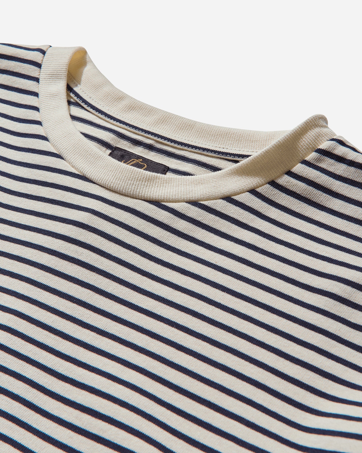 Needles L/S Crew Neck Tee - Cotton Stripe Jersey White/Navy T-Shirts Longsleeve PU295 A