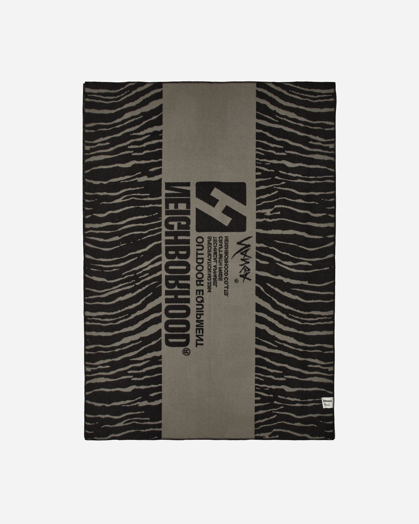 Neighborhood Nh X Nanga . Tiger Pattern Wool Blanket Gray Textile Blankets and Throws 232NNNNN-AC03 GY