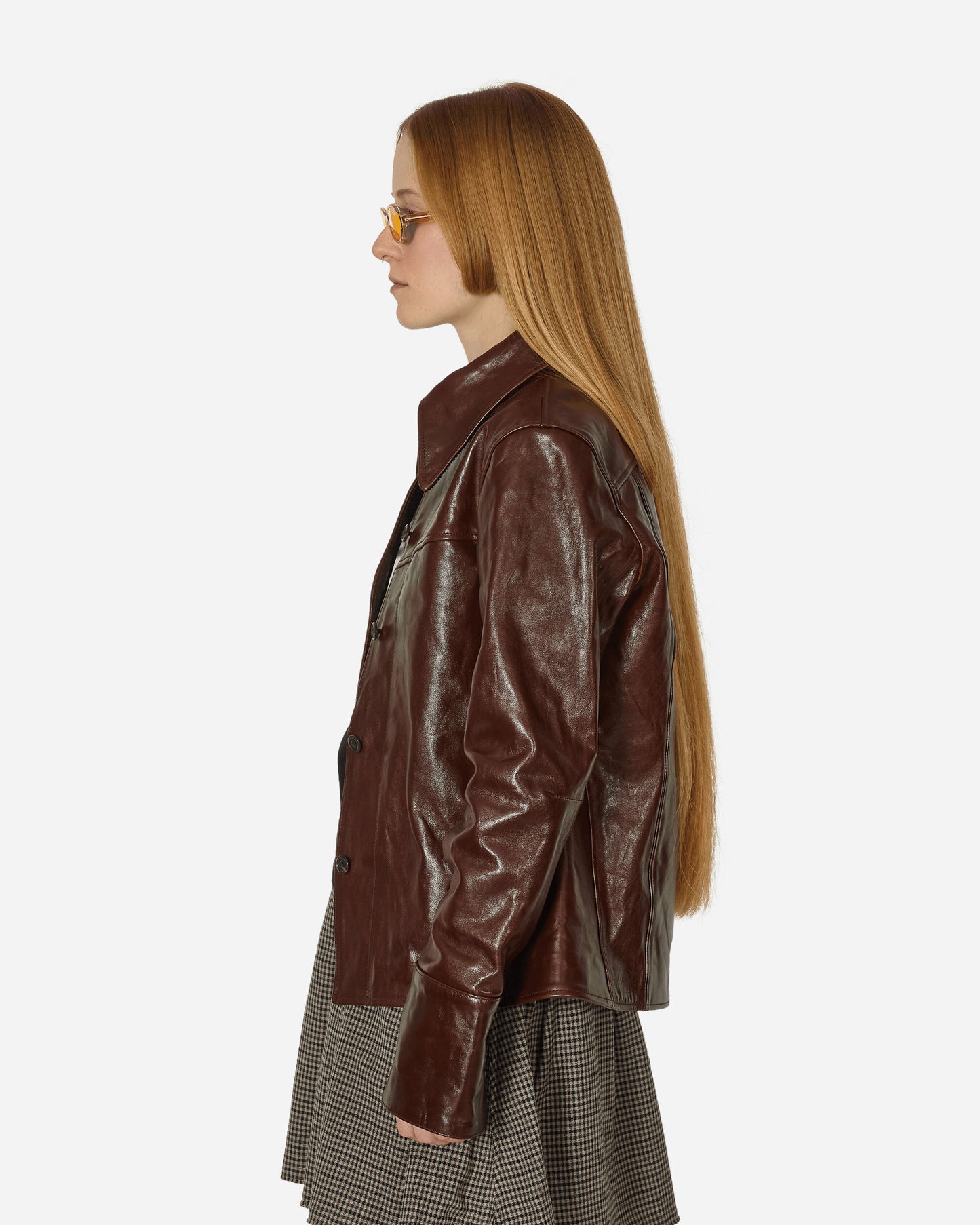 Our Legacy Wmns Verve Jacket True Dye Tuscan Brown Leather Coats and Jackets Jackets W2249VTD 001