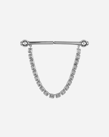 Panconesi Wmns Crystal Barbells Large Silver Jewellery Earrings EA032 P