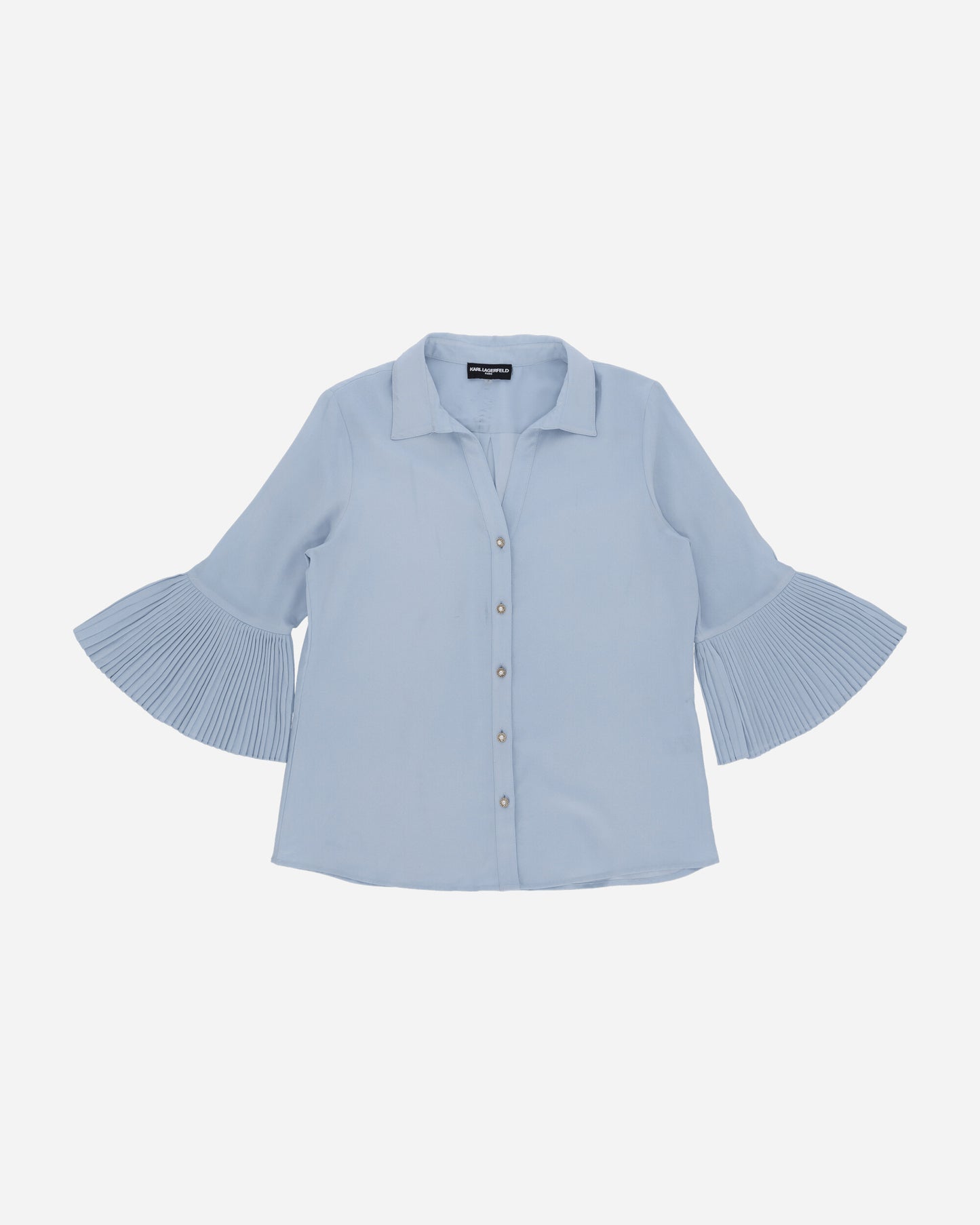 Pezze Vintage Wmns Karl Lagerfeld Shirt With Pleated Arms Grey Shirts Longsleeve Shirt 0272412 1