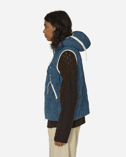 ROA Roa Puffer Vest Indigo Check Coats and Jackets Vests SNONJAPVTCOTINC INDOCHE