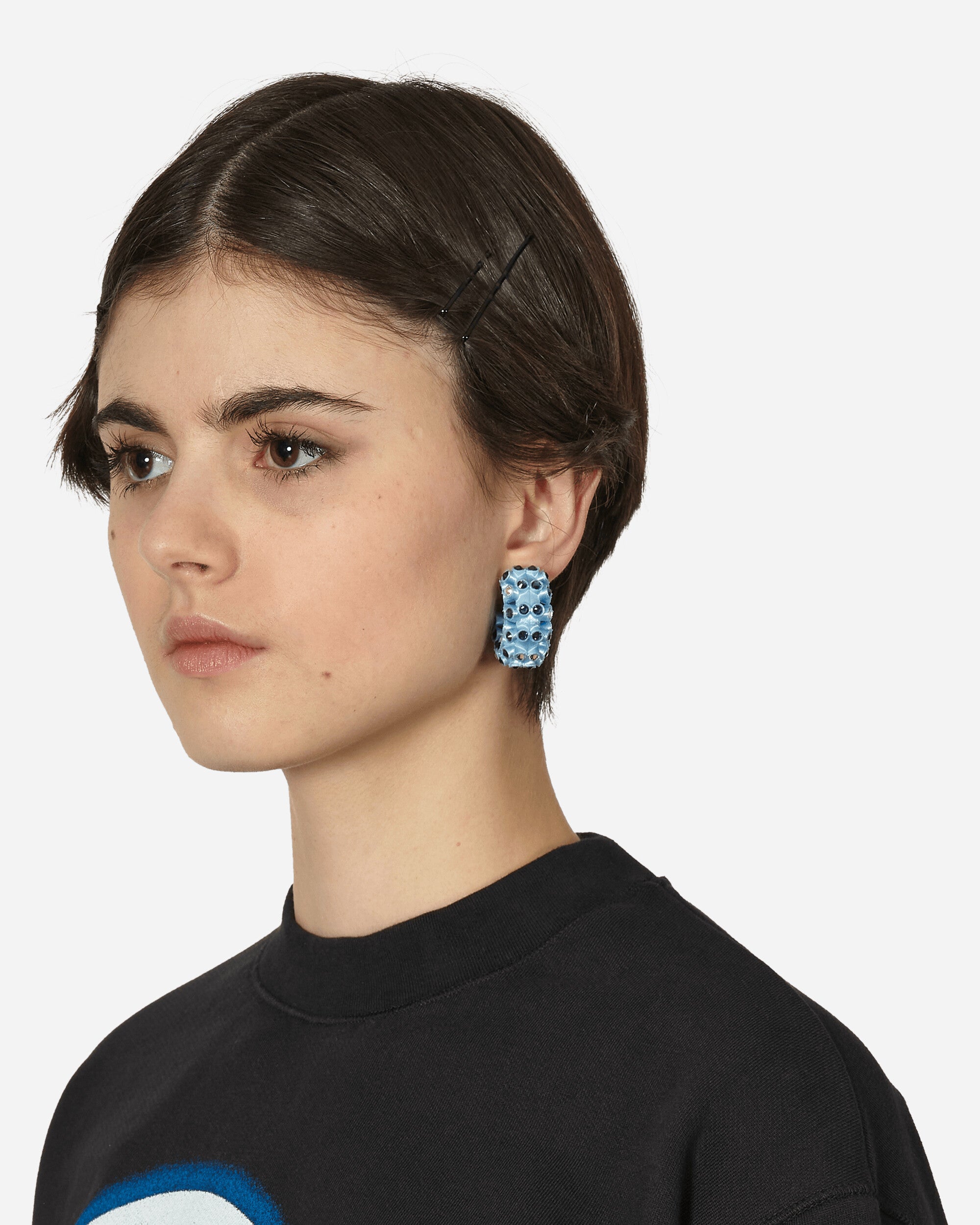 Roussey Wmns Lit Hoops Light Blue Jewellery Earrings S24E04 2