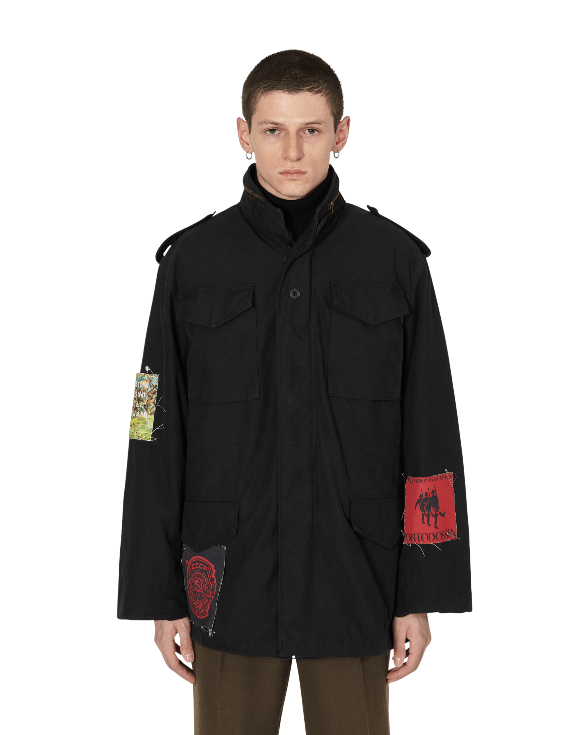 Slam Jam CCCP FEDELI ALLA LINEA - FIELD JACKET Black Washed Coats and Jackets Jackets SJAUJK01FA02 BLK001