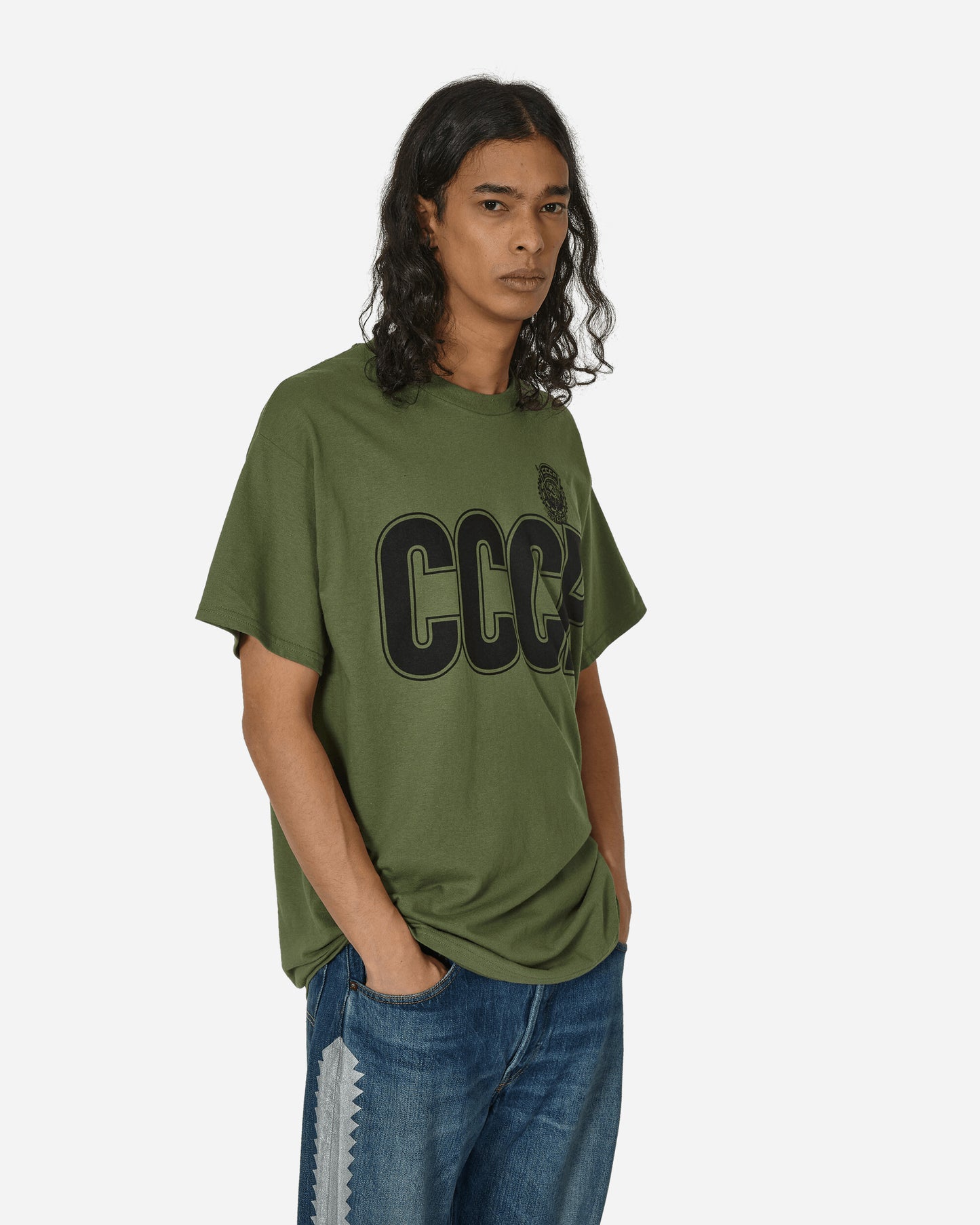 Slam Jam CCCP Fedeli alla Linea Berlin Exclusive T-Shirt Green T-Shirts Shortsleeve BBMW048JY34 GRN0001