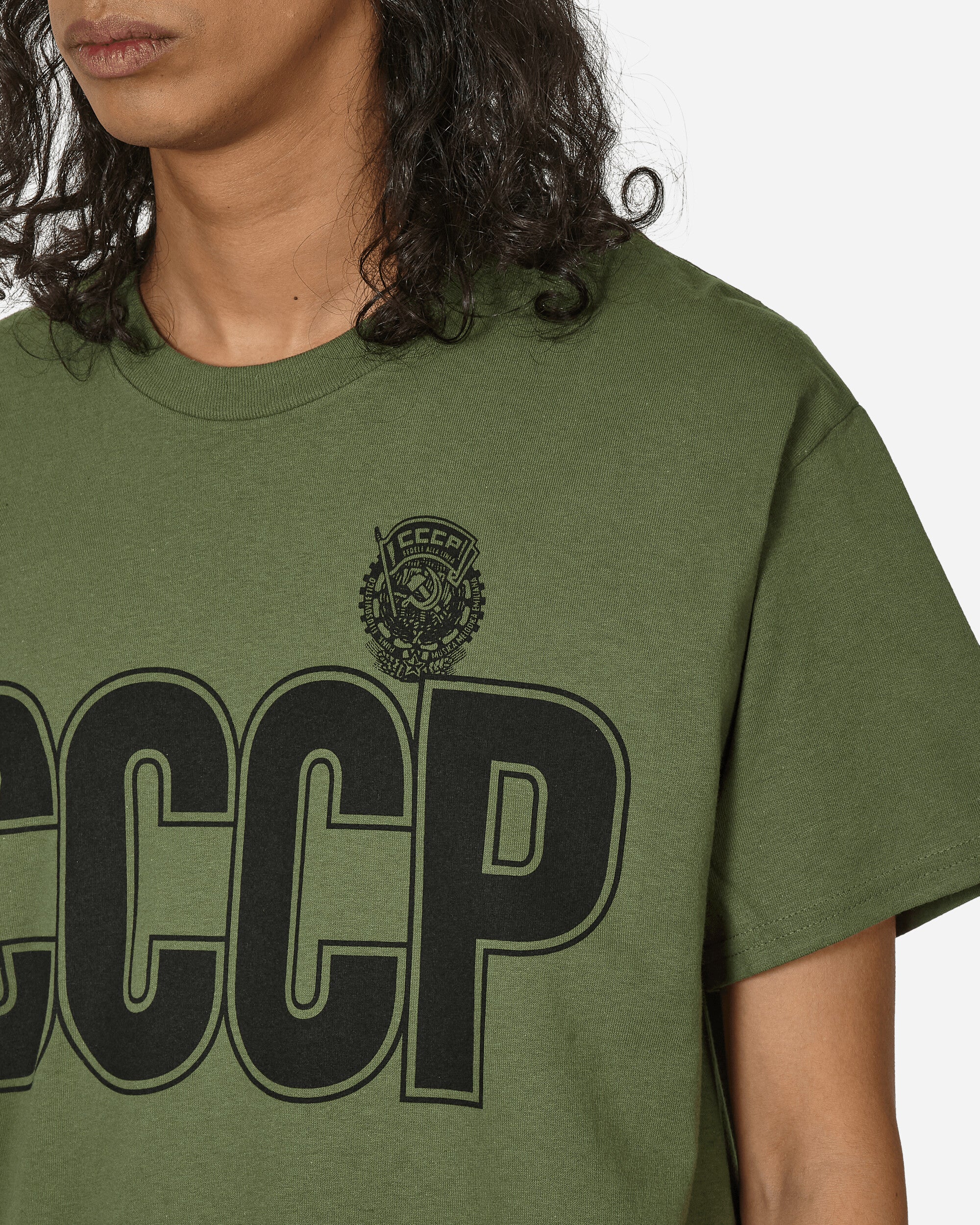 Slam Jam CCCP Fedeli alla Linea Berlin Exclusive T-Shirt Green T-Shirts Shortsleeve BBMW048JY34 GRN0001