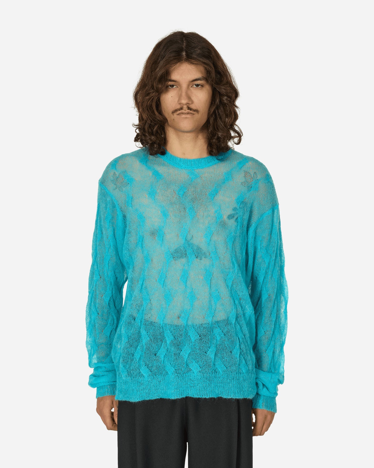 Stüssy Loose Knit Cross Cabl Cyan Knitwears Sweaters 117241 637