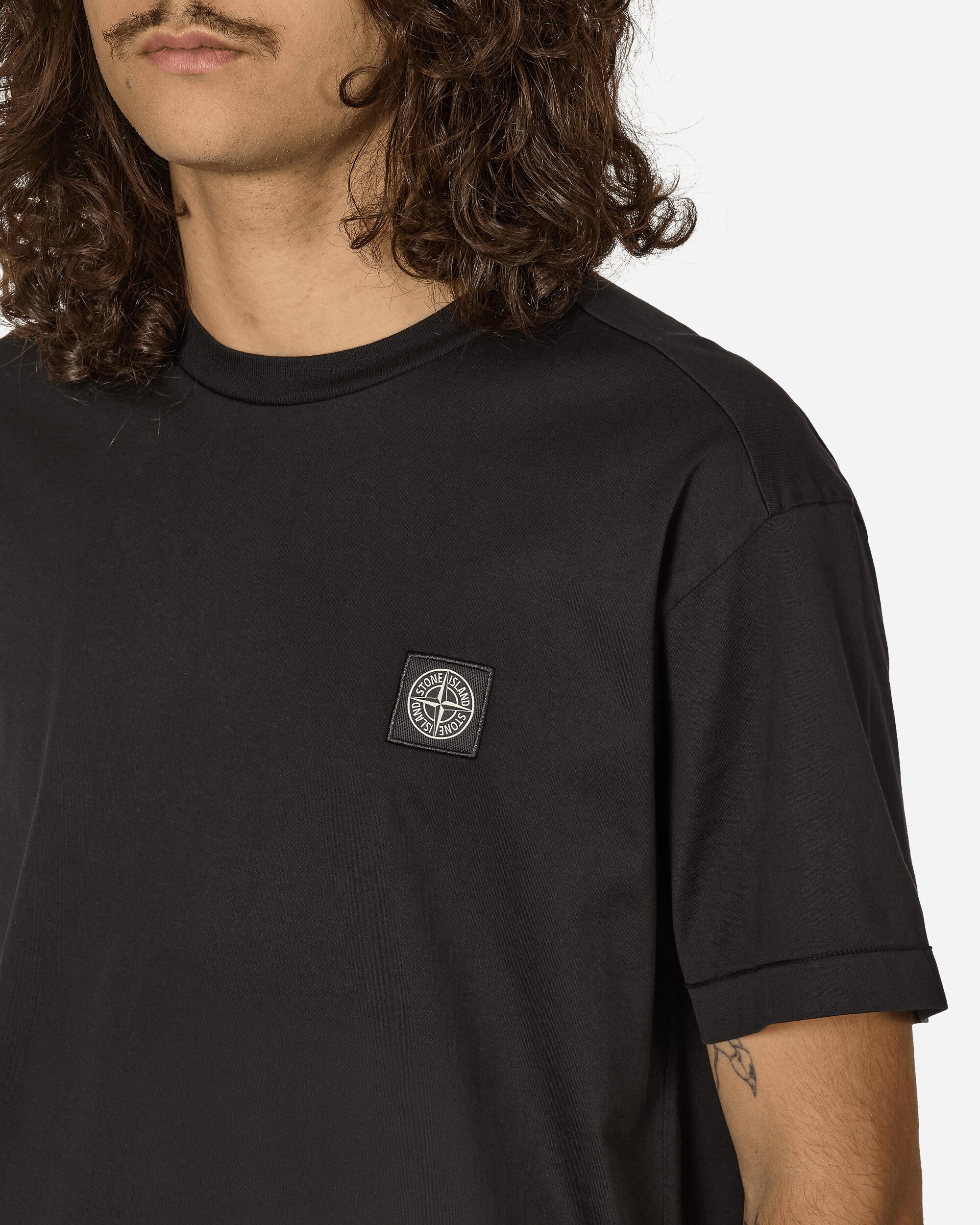 Stone Island Logo S/S T-Shirt Black T-Shirts Shortsleeve 811524113 A0029