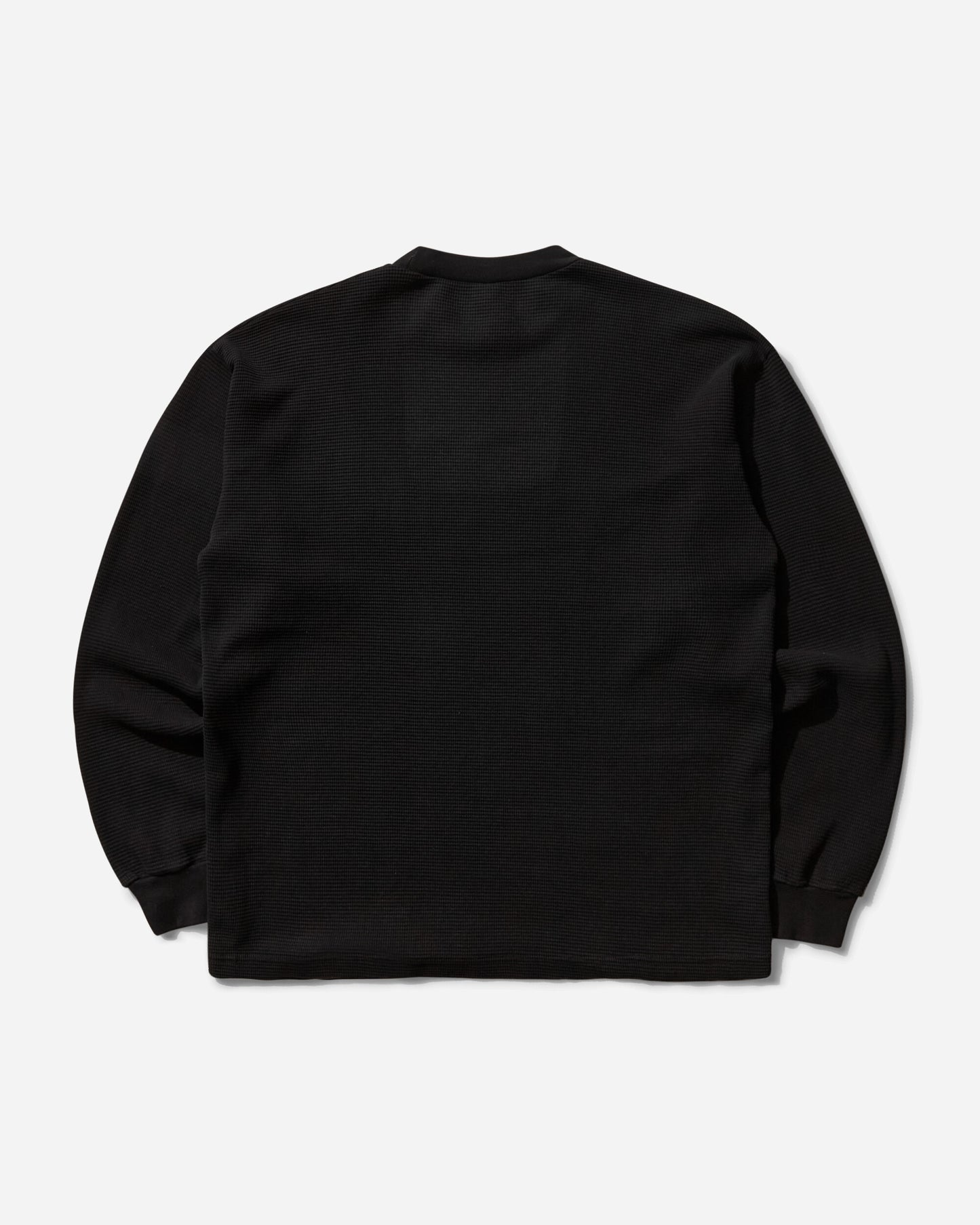 aNYthing Midtown Logo Logo Waffle Knit Black T-Shirts Longsleeve ANY-010 BLACK