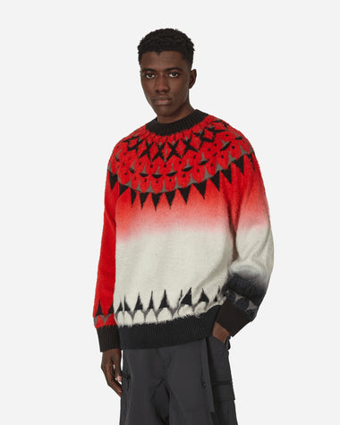 sacai Jacquard Knit Pullover Red Knitwears Sweaters 24-03334M 751