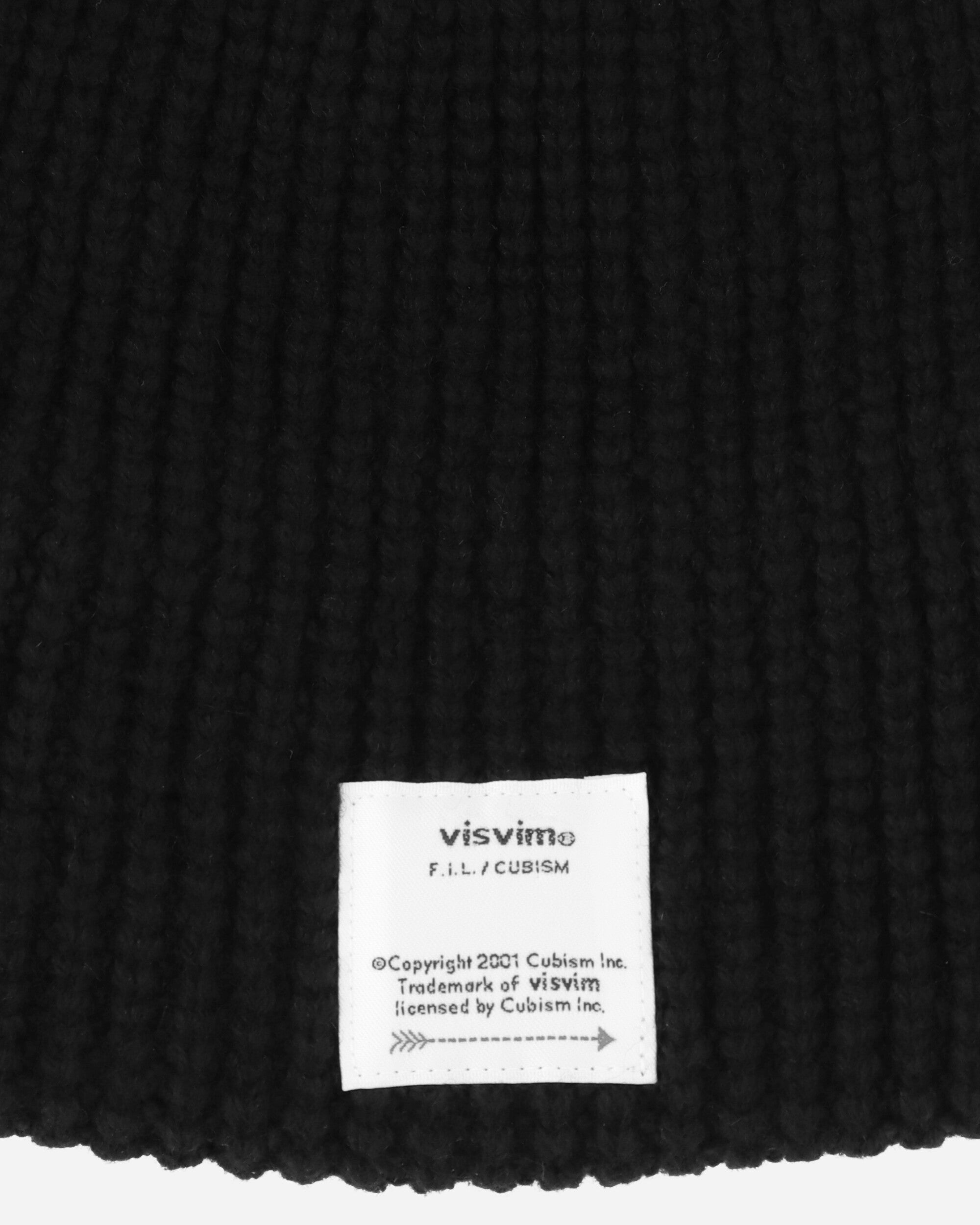 visvim Knit Beanie (W/Ws) Black Hats Beanies 0123203003013 1