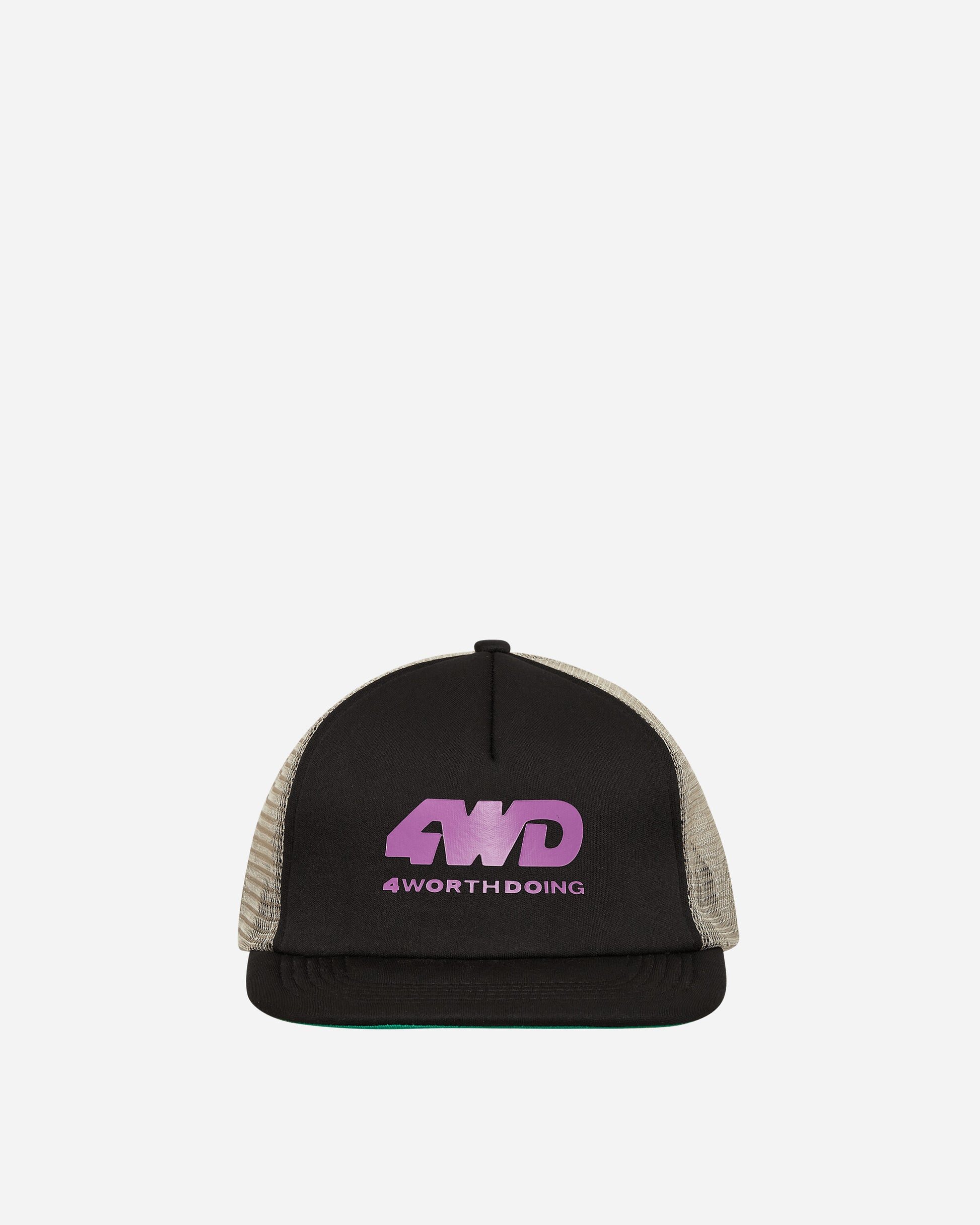 4 Worth Doing Bumper Logo Trucker Hat Black Hats Caps 4WDSS23HT1 BLACK