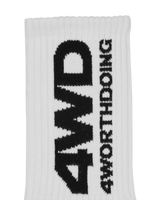 4 Worth Doing Logo White Underwear Socks 4WDLOGOSOCKS WHITE