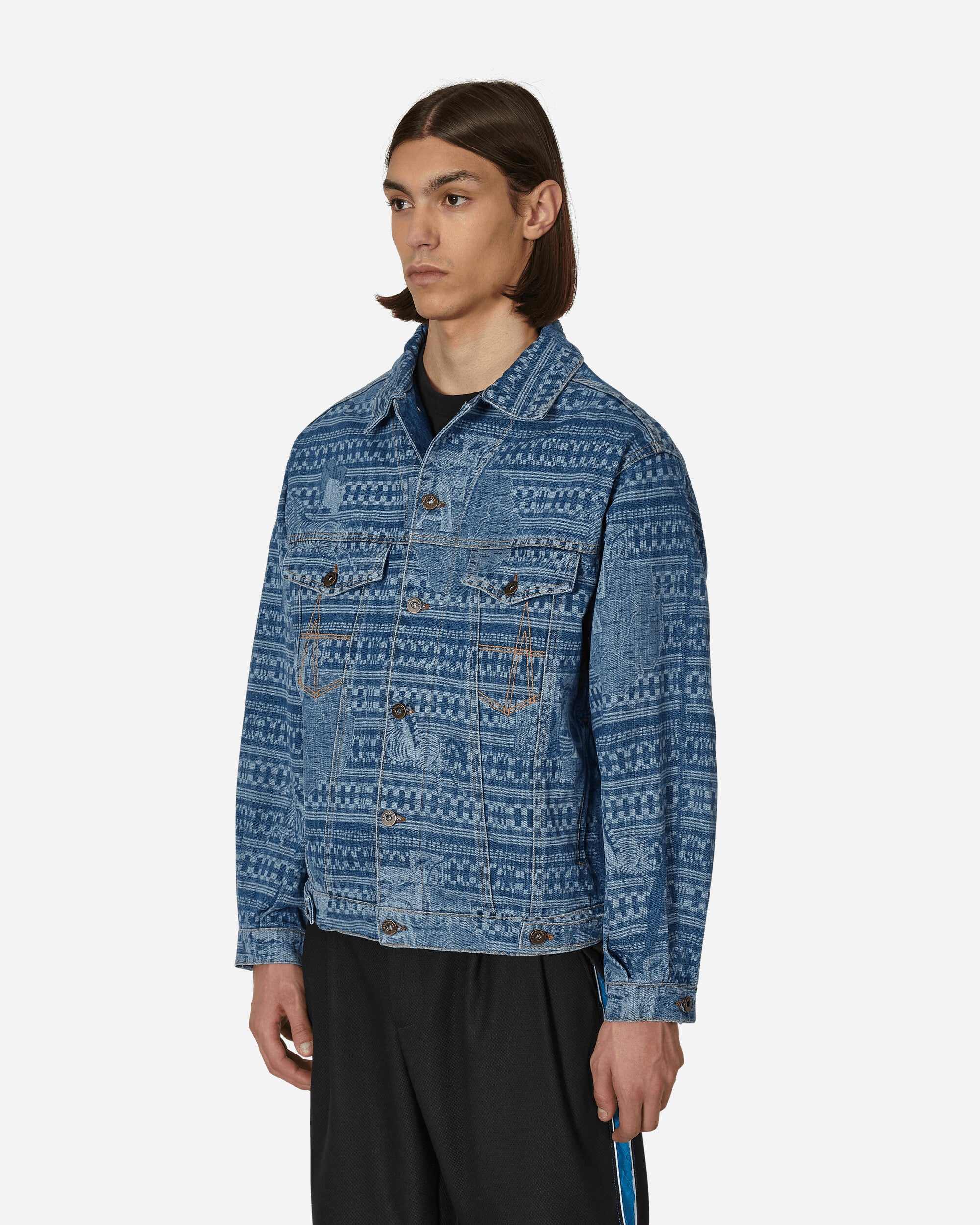 Ahluwalia Kampala Denim Jacket Light Indigo Coats and Jackets Denim Jackets M-AHLU-DE001-SS23-FA6  LI