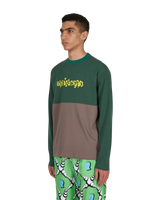 Brain Dead Embroidered Football Forest Green T-Shirts Longsleeve BDP21T01001803 GR02