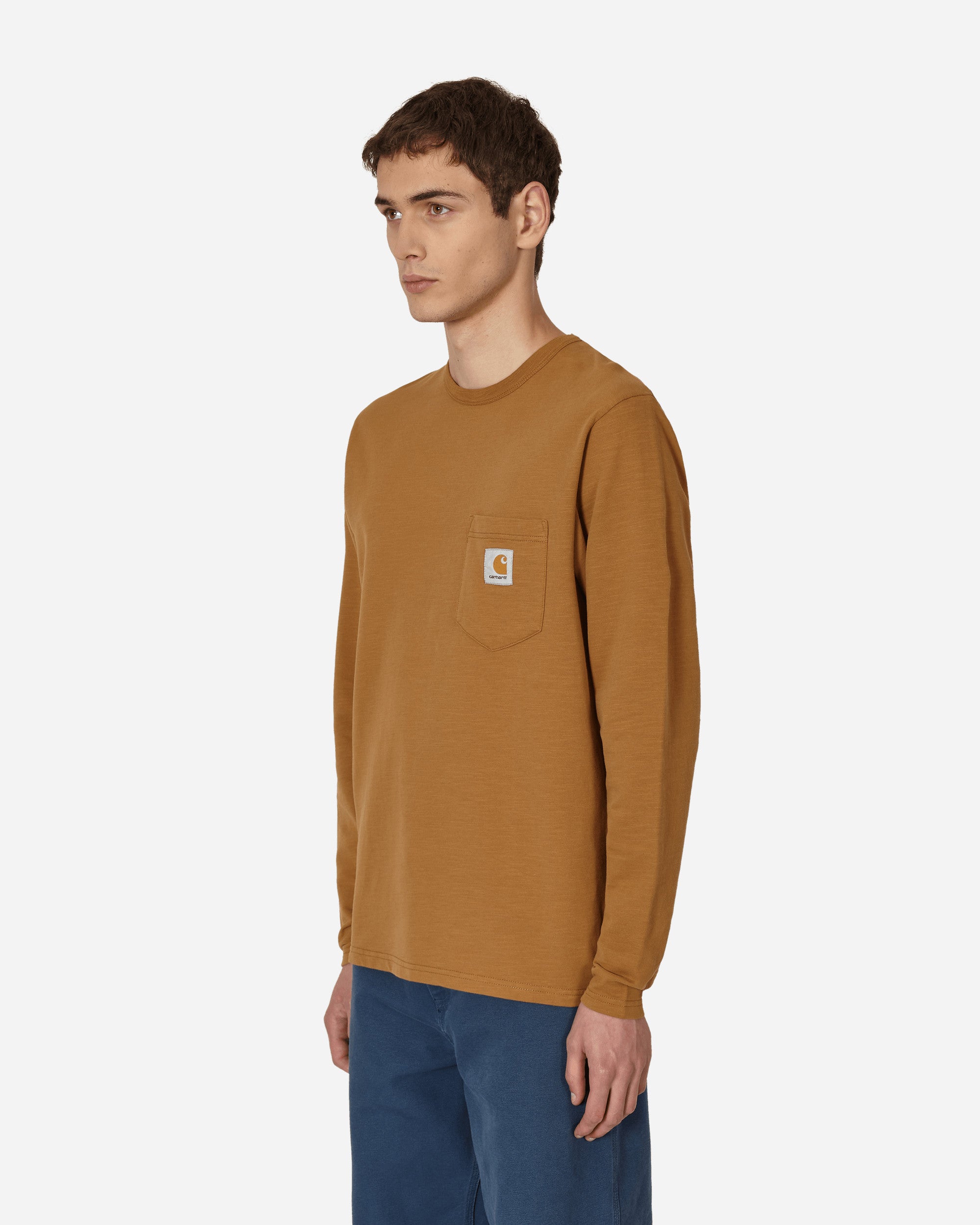 Carhartt Wip Quartersnacks Slub Yarn Pocket T-Shirt Hamilton Brown Heather T-Shirts Longsleeve I030025 RIXX