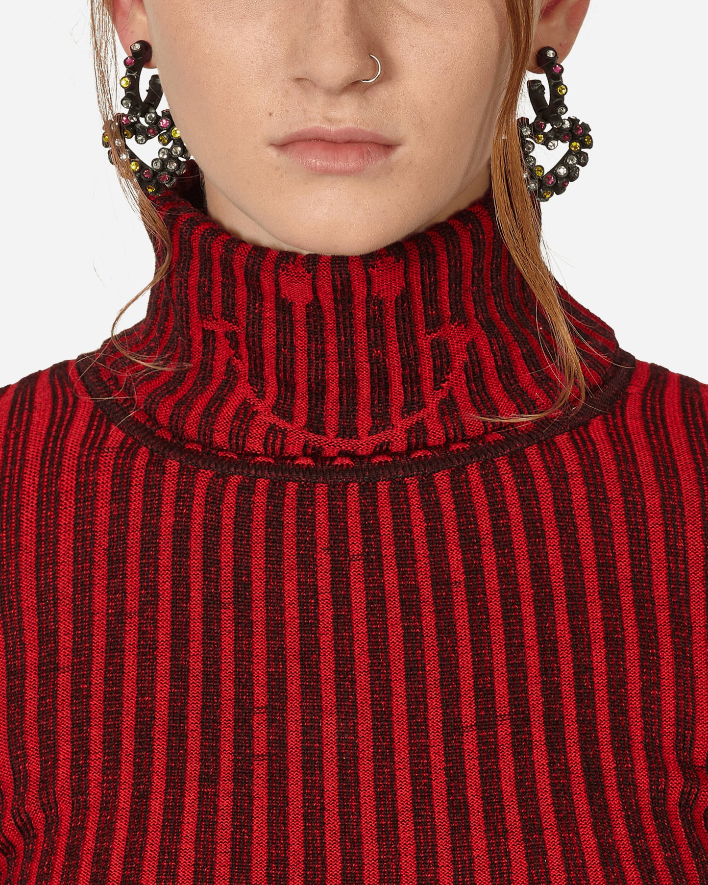 Chet Lo Wmns Smiley Collab Turtleneck Black/Red Knitwears Turtleneck FW23CL16 1