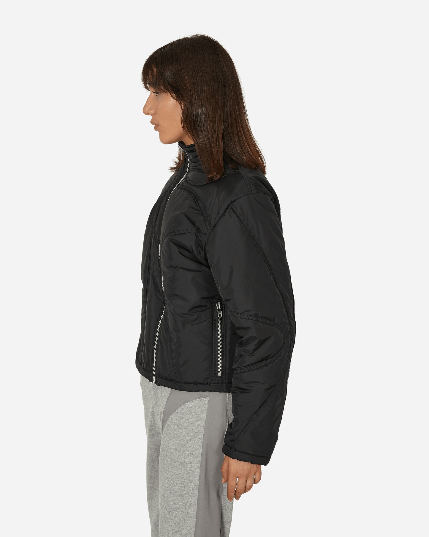 Mainline:RUS/Fr.CA/DE Nylon Puffer Jacket With Black Piping Black Coats and Jackets Jackets GENYA 1