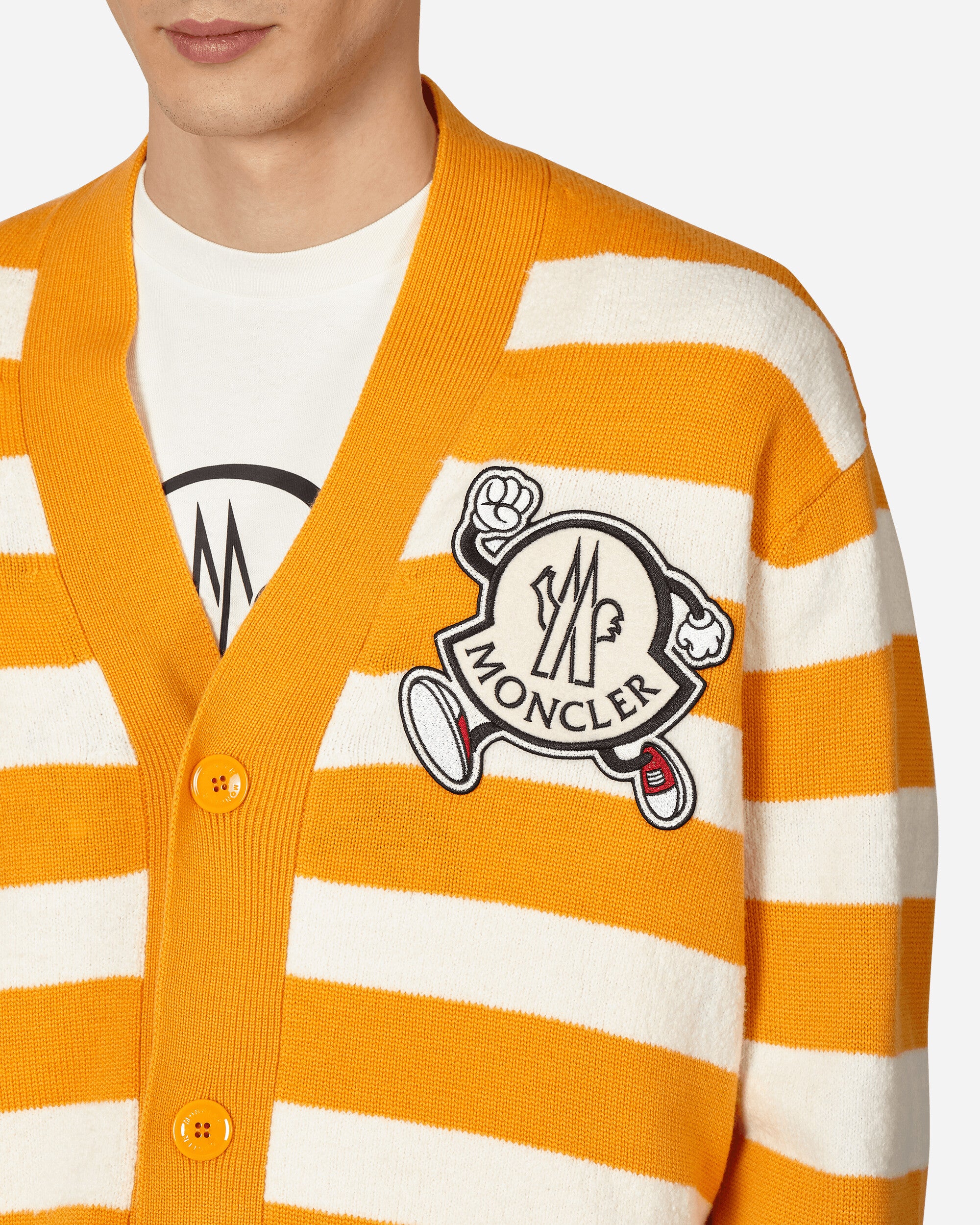 Moncler Stripe Cardigan Orange Knitwears Cardigans 9B00010M2672 P30