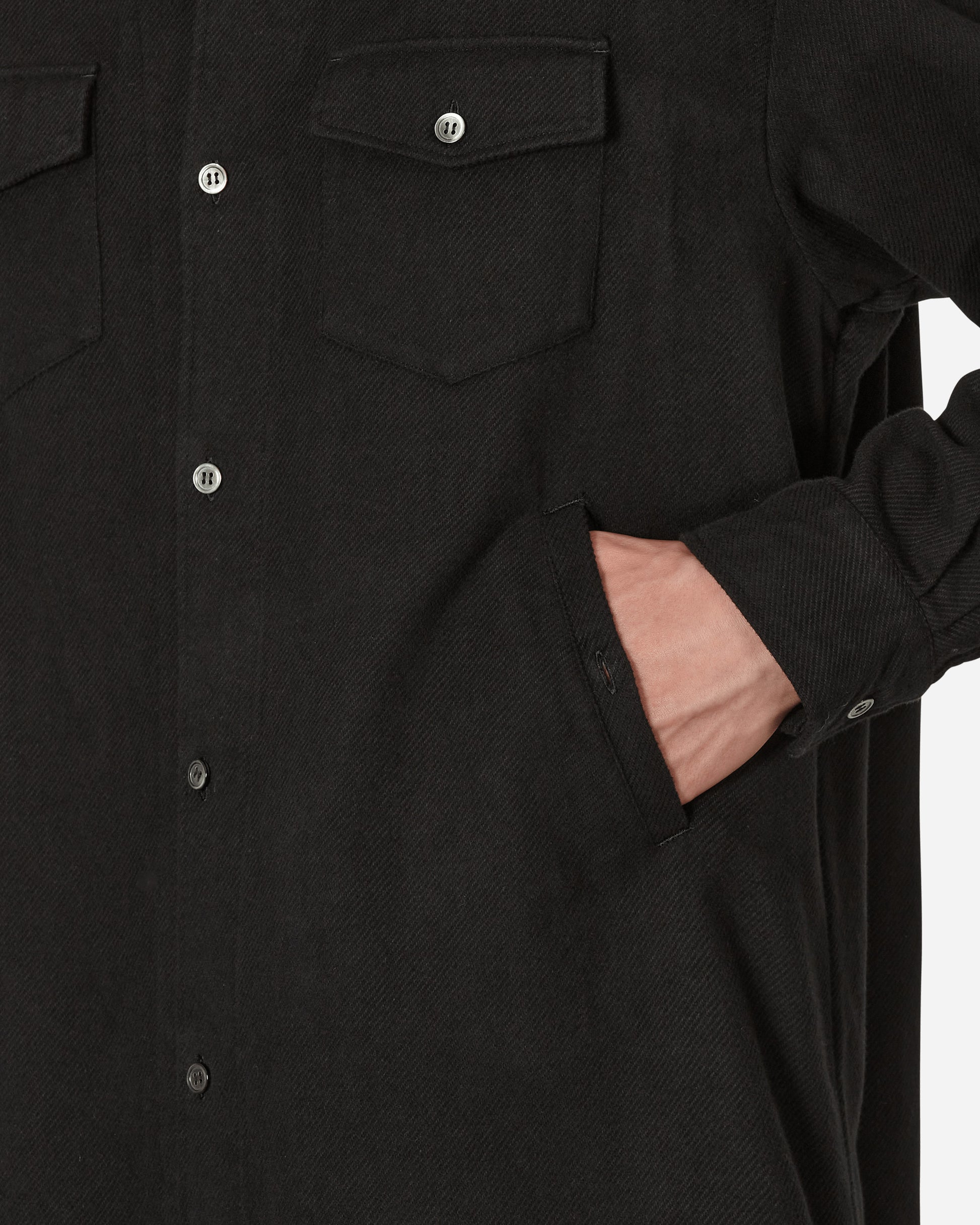 Undercover Raw Cut Overshirt Black Shirts Longsleeve UC2B4406-2  001
