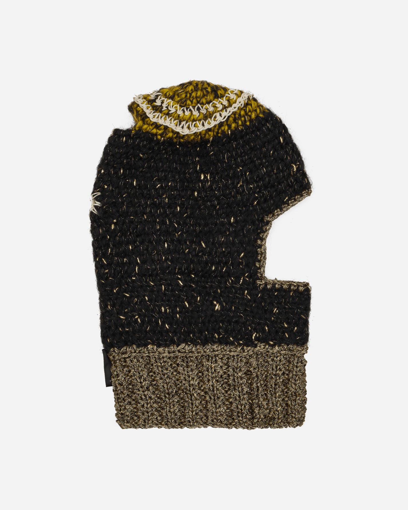 Vitelli Crochet Balaclava Black/Gold Hats Balaclavas OKT-B013  BG