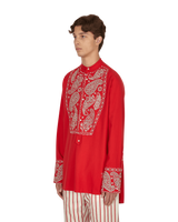 Wales Bonner Menelik Embroidered Scarlet Shirts Longsleeve UA21SH12-CO02 350