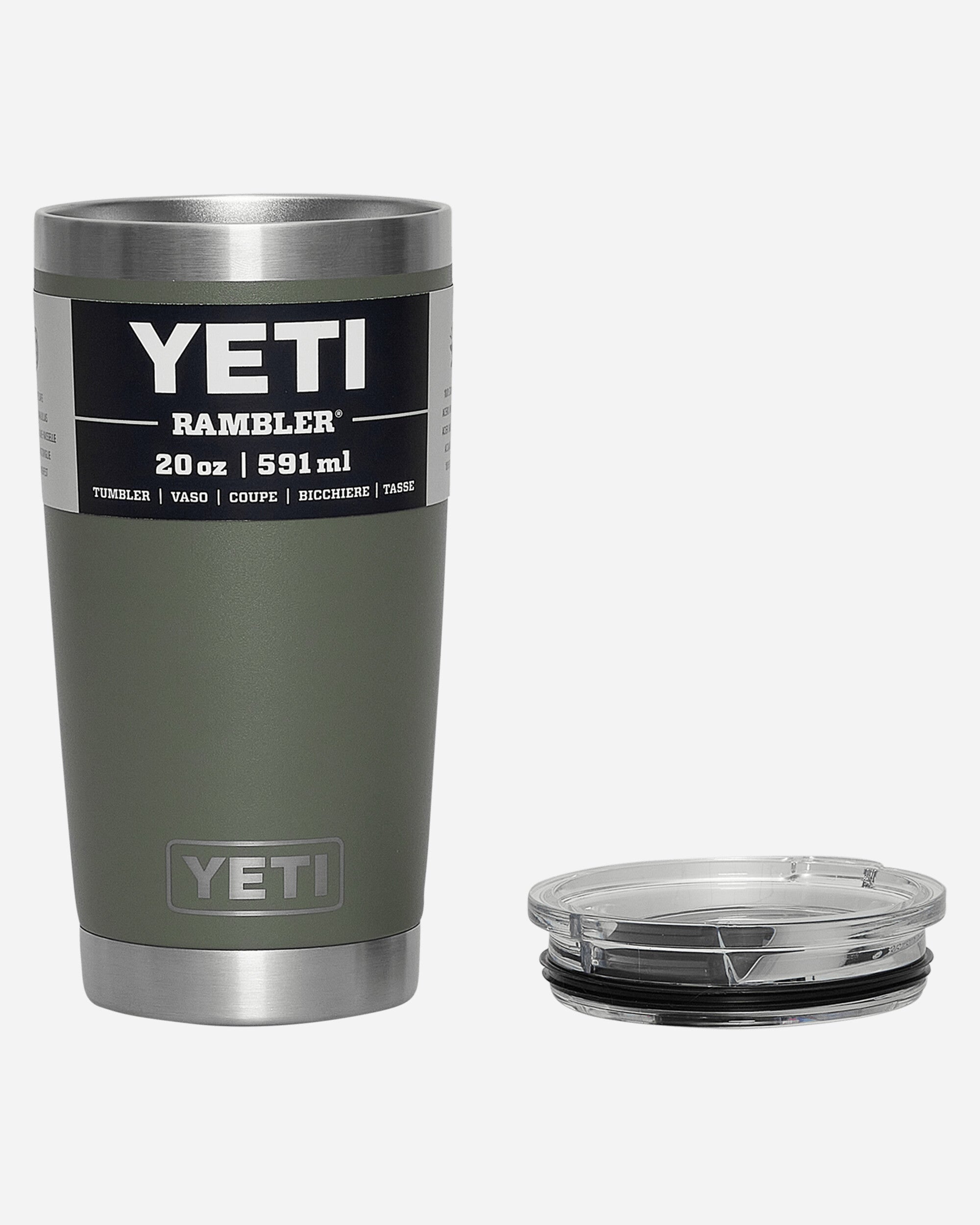 YETI Rambler Tumbler 20Oz Camp Green Equipment Bottles and Bowls 0305 F23G